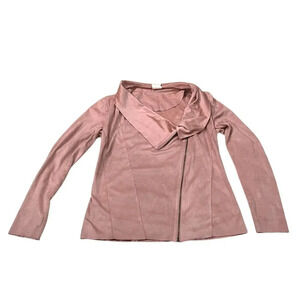 Mote Women's Drape Front Jacket Pink Size S Asymmetrical Zip Casual